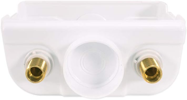 Eastman 1/2 Inch Sweat Connection x 3/4 Inch MHT Washing Machine Outlet Box, Push to Connect Brass Plumbing Fittings, Center Drain, 60248