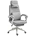 Vinsetto Vinsetto Fauteuil de bureau manager grand confort dossier réglable repose-pied coussin lombaire roulettes 360° lin 62L x 68P x 127H cm gris