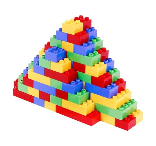 Neez 100 PCS Building Blocks - Colorful Building Bricks for Kids - Small and Large Building Blocks for Fun Learning - Perfect Construction Toys for Toddlers