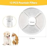 KOMABLEN 12 Stück Rund Katzenbrunnen Filter, Filter für Katzenbrunnen mit Harz und Aktivkohle, Trinkbrunnen Filter für Katzen und Hunde, Dreifach-Filterun Ersatzfilter Katzen Zubehör Indoor