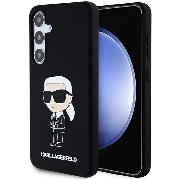 CG MOBILE Karl Lagerfeld KLHCS24MSNIKBCK Coque pour S24+ S926 Coque Rigide Noir Silicone Ikonik
