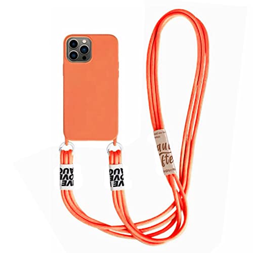 UnnFiko Capa de silicone para iPhone com cordão para celular, alça transversal longa, capa protetora