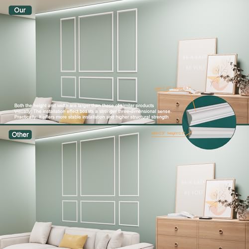 Wainscoting Molding Kit, 6 Frames, 50 x 40 and 50 x 20 Inch by Yandyn - Used condition - Image 6