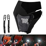 JFG RACING Dirtbike - Faros delanteros universales LED para motocicleta, faros delanteros para K.T.M, la mayoría de motocicletas Dirt Bike Motocross Enduro Supermoto-Negro