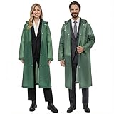welsberg Poncho Impermeable para la Lluvia con Capucha y Mangas, Ropa Chubasquero Impermeable Reutilizable para Adultos Unisex, Talla única (FR/ES, Letras, Talla única, Regular, Regular, verde)