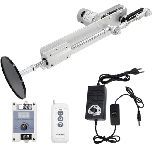 Jvnvlki DIY Reciprocating Piston Linear Drive DC24V 120RPM Hub 20mm-80mm Adjustable Telescopic Motor with Speed Controller, Suction Cup and Remote Control