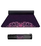 nuveti Suede TPE Yoga Mat Eco Friendly Non Slip Yoga Mats with Carrying Bag,72"x32" Extra Thick 8MM