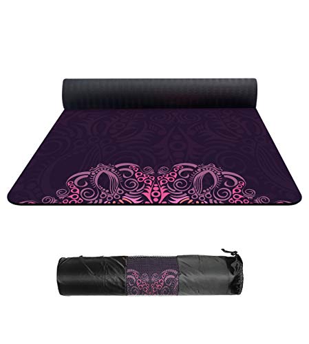 Nuveti Suede Tpe Yoga Mat Eco Friendly Non Slip Yoga Mats With Carrying Bag,72"X32" Extra Thick 8Mm Exercise & Workout Mat For Yoga, Pilates And Fitness #TOP1