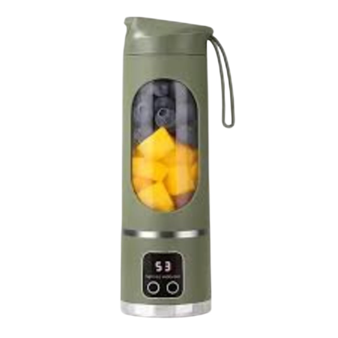Portable Electric Blender USB Rechargeable Smoothie Maker with Digital Display Travel Juicer Bottle for Juice Shakes Fruits and Fitness Beverages Green-image-43