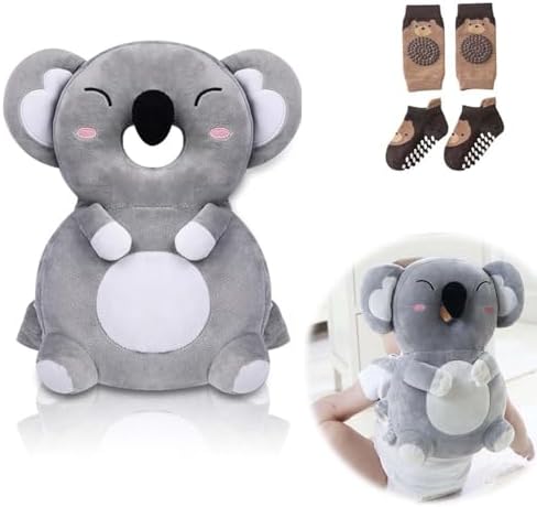 Bambebe Baby Kopfschutz Kissen Infant Sicherheit Pads Rückenprotektor Sicherheit Rucksack Kleinkinder Kopfstützen-Rückenschutzkissen(Koala)