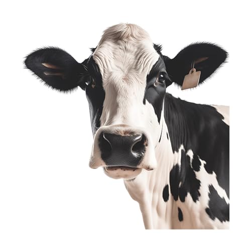 Vinilo Decorativo Achang Vaca Realista Blanco y Negro