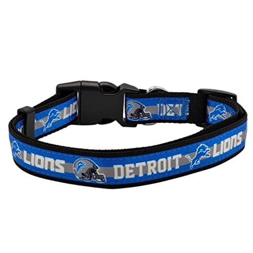 NFL PET Collar Detroit Lions Dog Collar, X-Large Football Team Collar for Dogs & Cats. A Shiny & Colorful Cat Collar & Dog Collar Licensed by The NFL