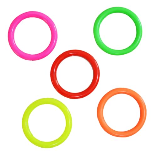 HONMEET 25 pièces Anneaux de Lancer Diamètre Intérieur Plastique Colorés Jeu de Lancer Cercles pour Adresse Intérieur et Extérieur Coordination Œil-Main Rangement Facile Couleur Aléatoire