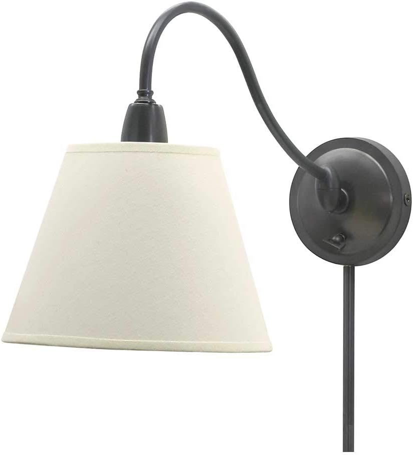 House Of Troy HP725OBWL Hyde Park Wall Sconce Lamp, Oil Rubbed Bronze with White Linen Shade