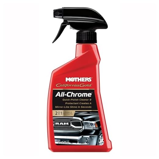 Mothers California Gold All-Chrome, 12 oz. – Cleans & Polishes Chrome, PVD & Chromed Plastics, Removes Fingerprints, Bugs, Water Spots & Smudges, Leaves a Brilliant Shine & Protective Barrier (05222)