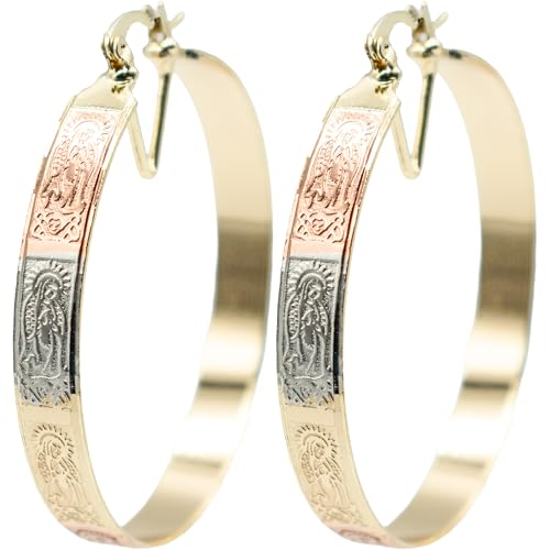 Tri Tone Three Color Hoops: Rose Gold, Silver & Yellow Gold Earrings