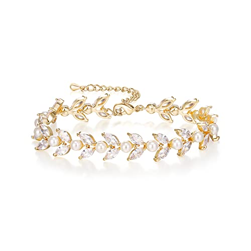 Bracelet de tennis perle et zircon cadeau idéal fête des mères Noël