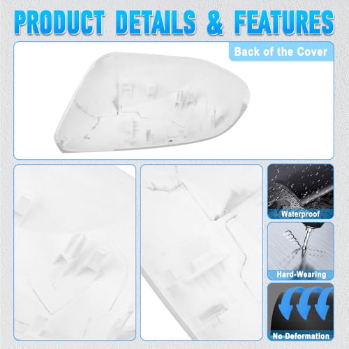 TOTMOX Door Wing Mirror Cover Cap, Rearview Mirror ion Cover Door Side shapeing Trim, White Painted, 2018-2022 Compatible with Toyota Camry - Right Passenger Side by TOTMOX - Used condition - Image 2