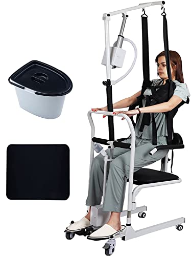 XUETAO Patient Lift, Whole Body Assisted Transfer Sling Lift One-Button Lift High-Capacity Battery Powered Dual Motors, Professional Nursing Equipment