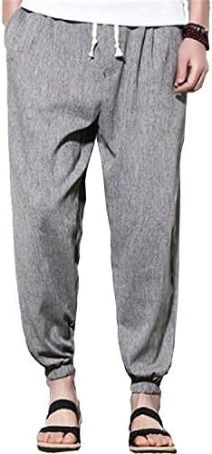 Amazon Daxianメンズ サルエルパンツ ワイドパンツ 綿麻パンツ 九分丈 無地 クロップド シルエット ファション カジュアル ヒップホップ系 春 夏 ゆったり 流行 ミディアムパンツ 通販