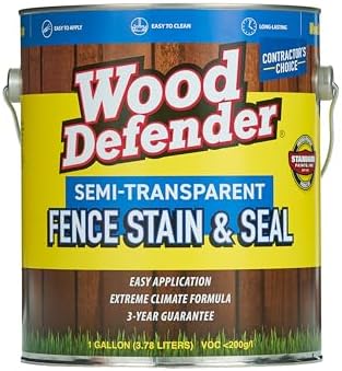 Wood Defender Semi-Transparent Fence Stain and Seal Black 1-Gallo...