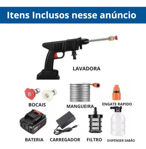 Lavadora De Alta Pressão Recarregável Portátil Para Carros