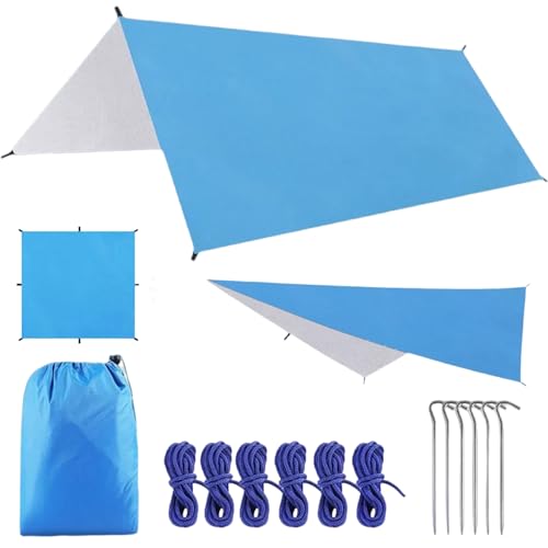Lona para acampar de supervivencia con revestimiento de plata aislante térmico y protector