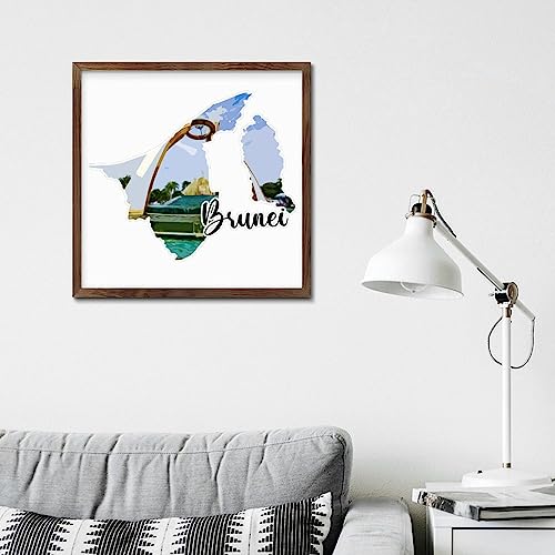 Plaque murale bois vieilli Brunei pour raviver un mur vide - 5