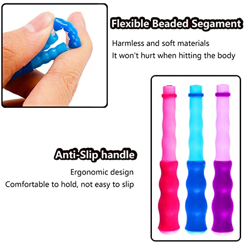Amble 3 Pack Amble Jump Rope Soft Beaded Segment Jump Rope - Adjustable For Men, Women And Kids - Tangle-Free For Keeping Fit, Training, Workout - 9 Ft (Blue/Pink/Purple) #TOP1