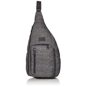 Vera Bradley Women’s Recycled Lighten Up Reactive Sling Backpack, Gray Heather, One Size