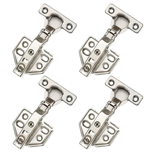 CVIUYO 4 Pcs 26mm Soft Close Cabinet Hinge 90-110 Degree Full Overlay Kitchen Door Hinge Concealed Kitchen Cupboard Hinges Cupboard Door Hinges with Screws
