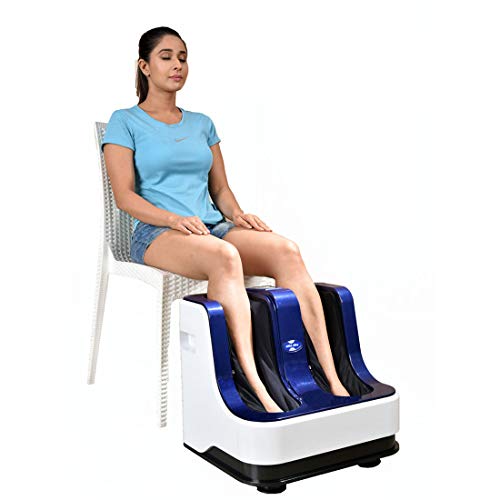Image of JSB HF05 Ultra Leg and Foot Massager Machine for Pain Relief (With Rubber Kneading Pads), Black