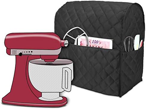 Luxja Dust Cover for 4.3 Litre and All 4.8 Litre KitchenAid Mixers, Cover with Pockets for KitchenAid Mixers and Extra Accessories (Fit for 4.3 Litre and All 4.8 Litre KitchenAid Mixers), Grey