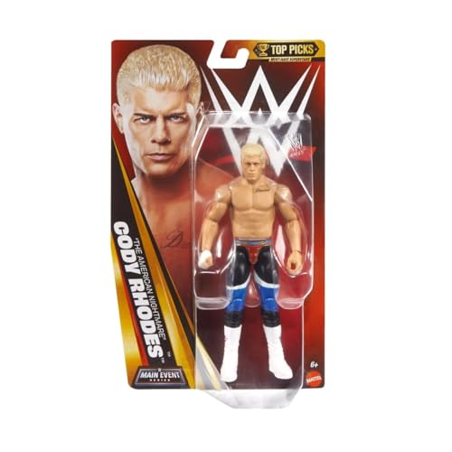 Image of WWE Cody Rhodes The American Nightmare Mattel Main Event Series Top Picks 2025 Wrestling Action Figure Toy