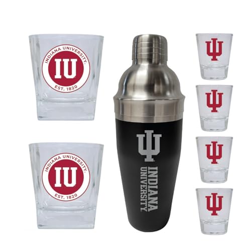 Set de vasos Indiana Hoosiers 7 piezas para cóctel y whisky