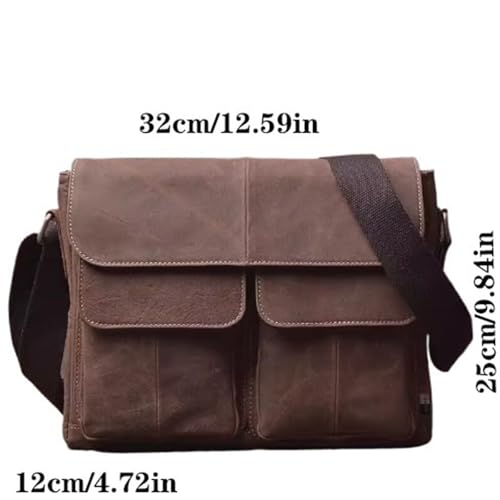 Crossbody Bag with Strap, Multi-pocket Design, Leather, Waterproof, Shoulder Messenger Backpack, for Business Travel Work2