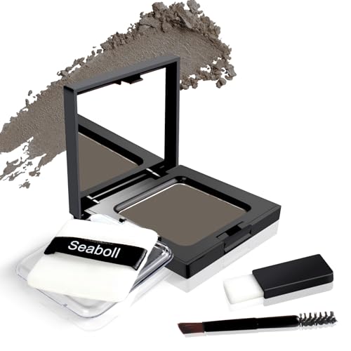 Seaboll Root Touch Up Hair Color Powder-0.42oz Instant Hairline Scalp Concealer Shadow Powder for Gray Hair Coverage, Hair Fillers for Thinning Hair Bald Spot Cover Up, Women & Men-Medium Brown