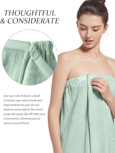 Image of Women'S Soft Wrap Towel Full Length,Bath Robe After Shower Female Plush Long,Spa Bathrobes Lightweight With Pockets