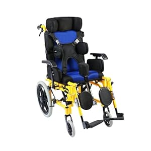 Cerebral Palsy Wheelchair, Lightweight Folding Reclining Wheelchair,Adjustable Headrest/Sitting Position/Armrest Height, Heavy Duty Transport Wheel Chairs,for Stroke Hemiplegia Disabled,Adult