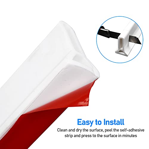 Shower Threshold Water Dam, Twsoul 78 Inch Collapsible Silicone Bathroom Water Stopper Barrier, Dry And Wet Separation Bendable Strip, Sink Water Splash Guard #TOP4