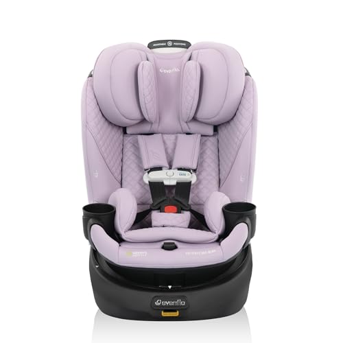 Image of Evenflo Revolve360 Slim 2-in-1 Rotating Car Seat with Green & Gentle Fabric (Agate)