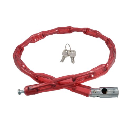 Aexit Red Soft Bike Locks Plastic Wrapped Metal Chain Cable Safety Lock U-Locks for Motorcycle