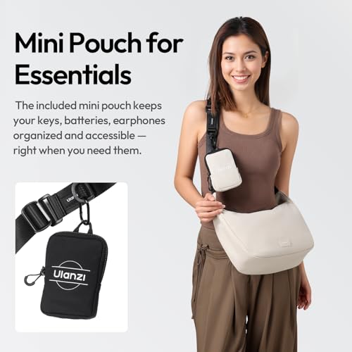 Image of ULANZI Camera Bag Shoulder Sling Stylish with Partitions Lightweight Storage for DSLR Camera Accessories Travel Outdoor Photography,Gray
