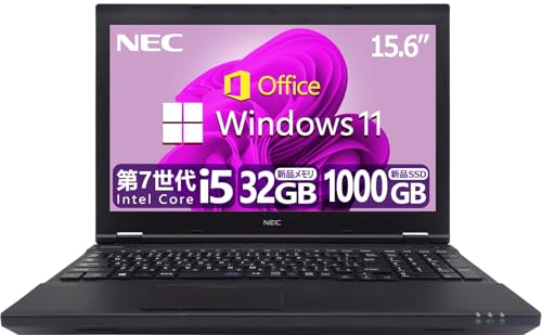 yςݕiz yeʃ32GB & SSD1000GB & eL[ & CPU:7Core-i5zNEC m[gp\R VKV[Y 15.6^ 7Core i5-7200U/Windows11/Office/HDMI/US