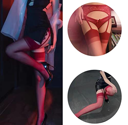 Image of Lidogirl Women's Lace Nights Garter Belt with Stockings Sheers