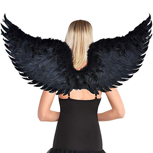 amscan Party City Dark Angel Wings Halloween Costume Accessory for Adults, One Size, Mulitcolor (8403555)