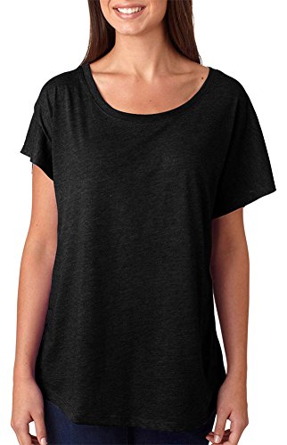 Next Level Preshrunk Tri-Blend Dolman Fashion Jersey, Vintage Black, Large
