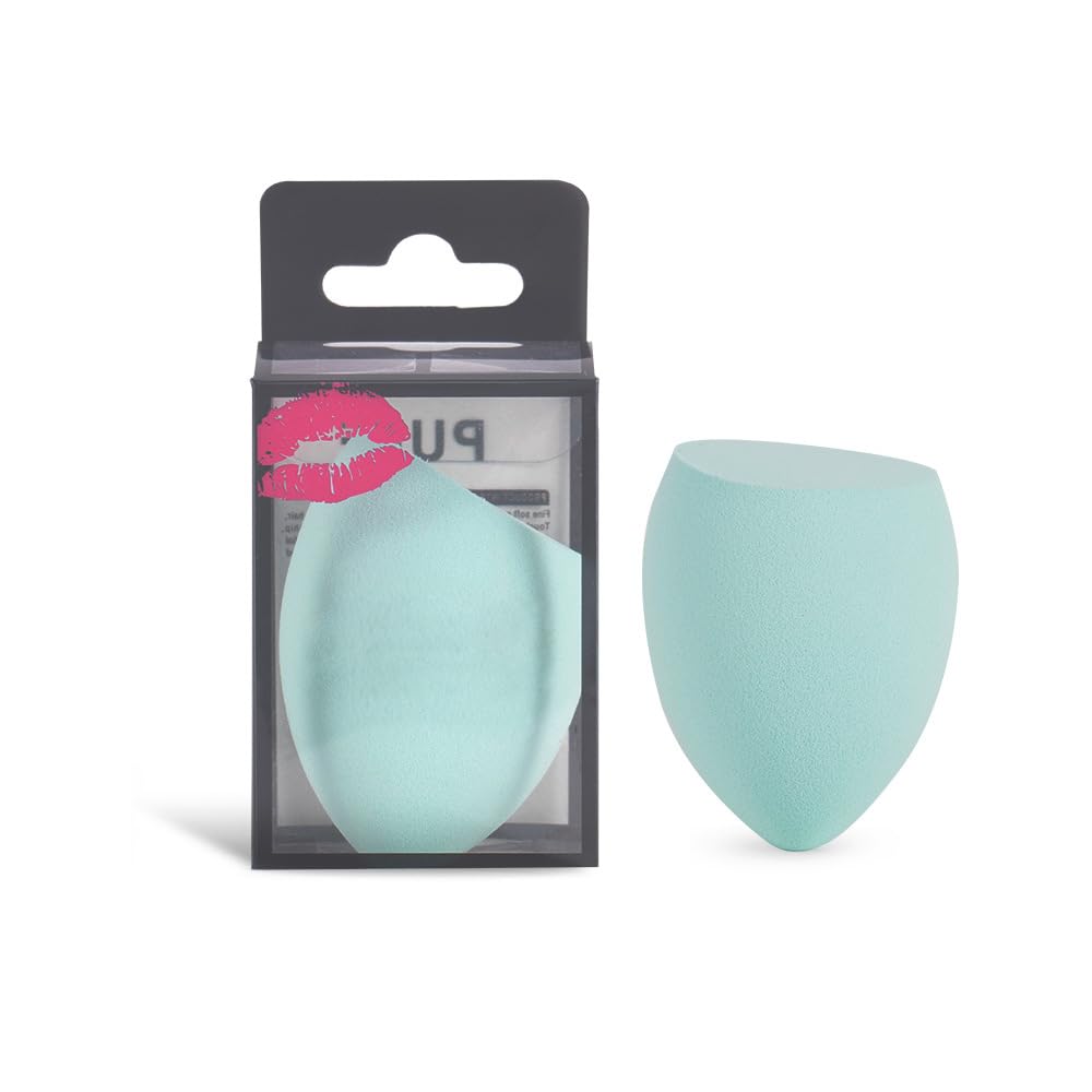 Soft Mini Angled Makeup Sponge - Travel-Friendly, Dual-Use (Dry & Wet), Non-Absorbent, Compact for Flawless Foundation Blending, Perfect for Daily Commute & Travel (green)