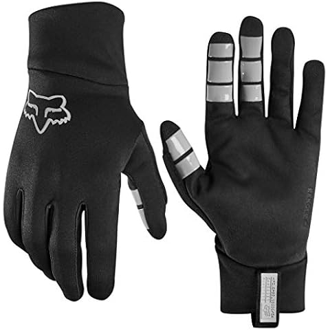 Fox Ranger Fire Mens Mountain Bike Gloves - Black/Logo, Small/Full Finger Mitt MTB Mitten Trail Bicycle Cycling Cycle Ride Hand Enduro Wear Water Rain Resistant Lightweight Adult Male Clothing Cover
