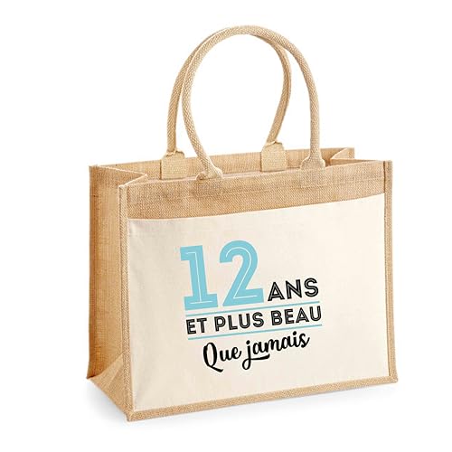 Sac cabas jute avec poche idéal pour les sorties de plage et le marché